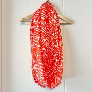 J.Crew Orange White Cotton Infinity Scarf